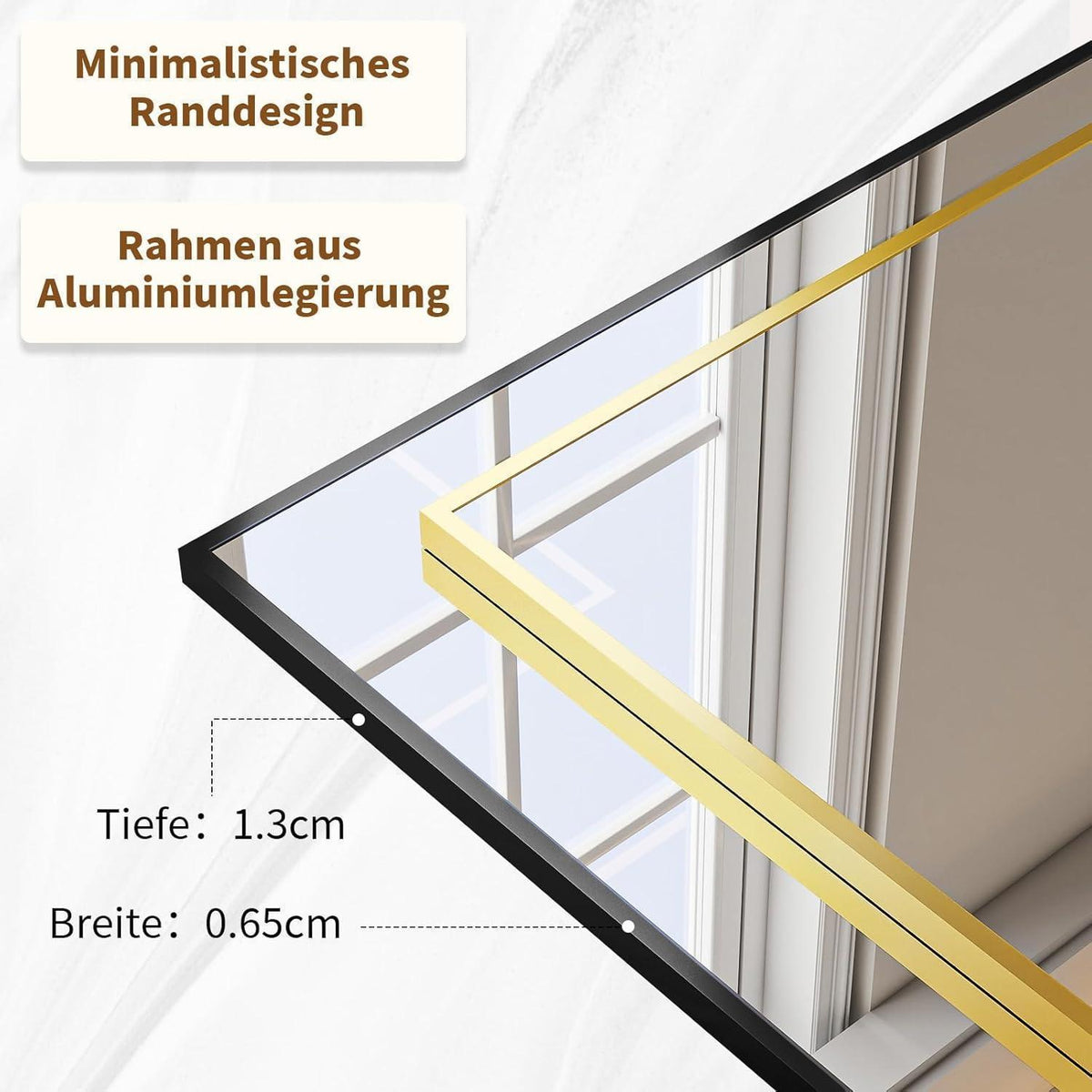 Großer Stand- & Wandspiegel 102x218 cm – Schwarz