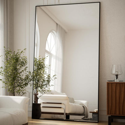 Großer Stand- & Wandspiegel 102x218 cm – Schwarz