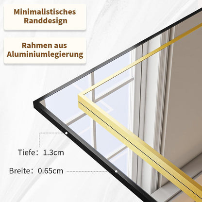 Großer Ganzkörperspiegel 102x218 cm – Stand- & Wandspiegel Gold