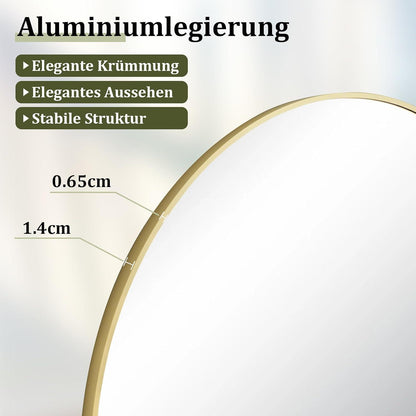 Großer Bogen-Standspiegel 218x102cm | Gold, Stehend & Hängend