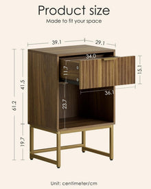 Nachttisch mit Schubladen Holz Schwarz Schlafzimmer