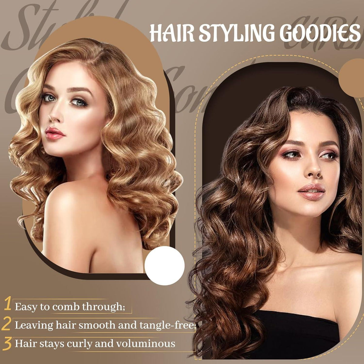 Lockenbürste Haarbürste Detangler Kamm Set Styling Bounce Frauen Männer