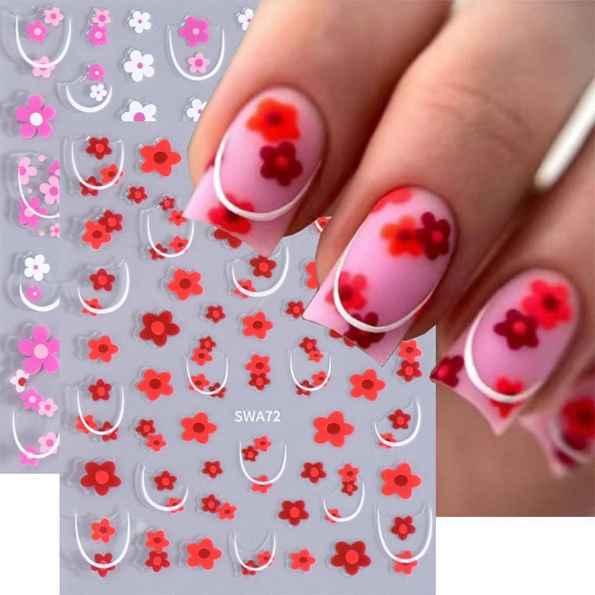Nagelsticker Blume 9 Blatt – Floral Nail Art Aufkleber
