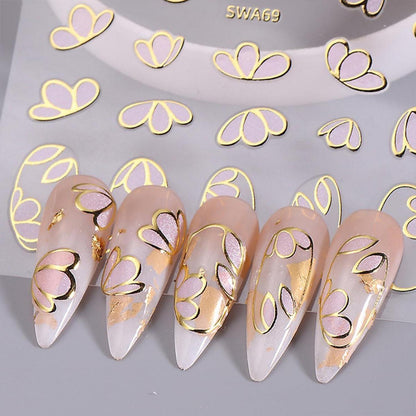 Nagelsticker Blume 9 Blatt – Floral Nail Art Aufkleber