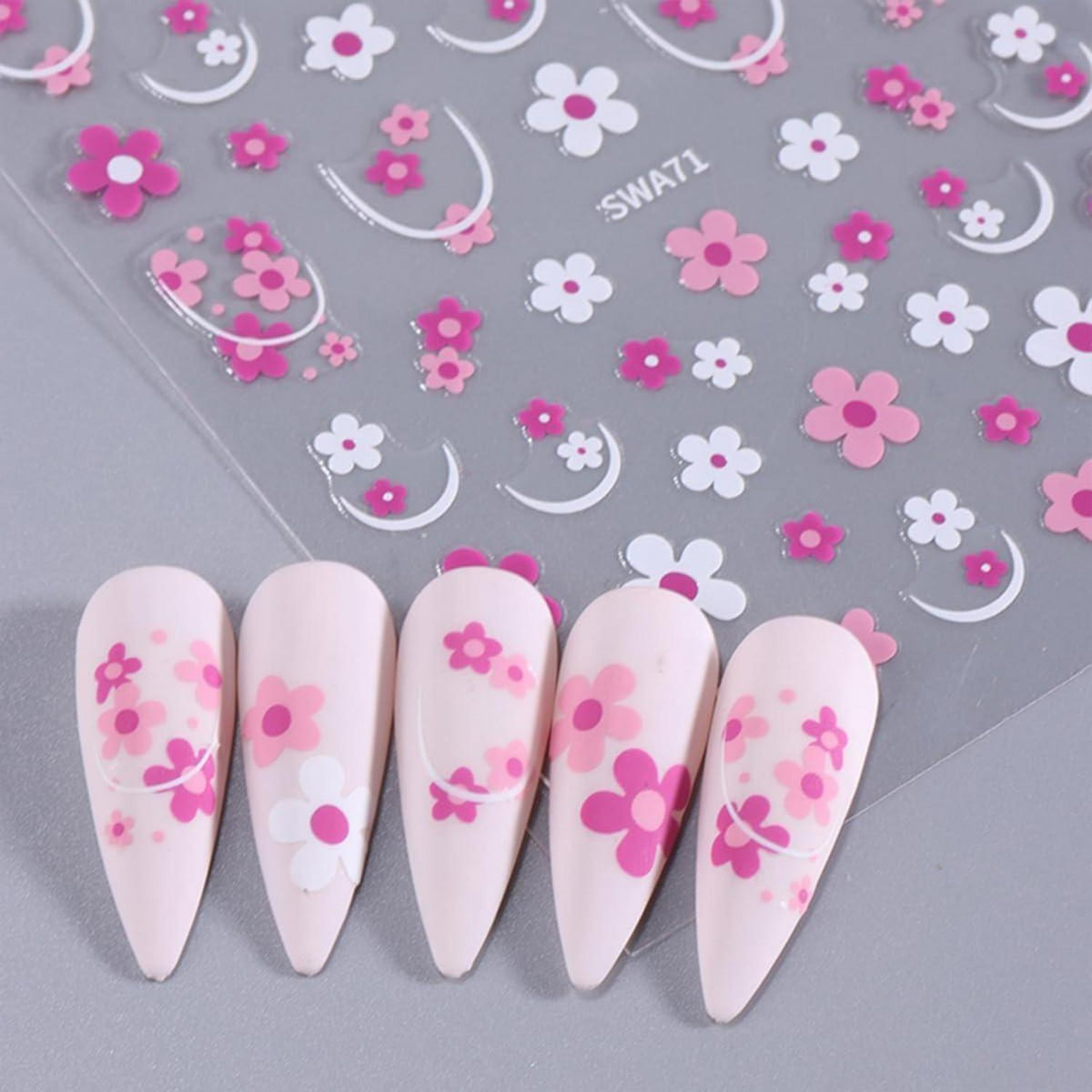 Nagelsticker Blume 9 Blatt – Floral Nail Art Aufkleber