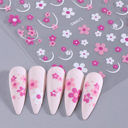 Nagelsticker Blume 9 Blatt – Floral Nail Art Aufkleber