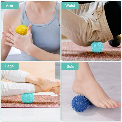 URAQT Massagebälle Faszienball 3er Set Igelball Hart für Rücken Beine Füße