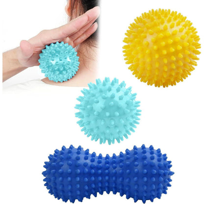URAQT Massagebälle Faszienball 3er Set Igelball Hart für Rücken Beine Füße