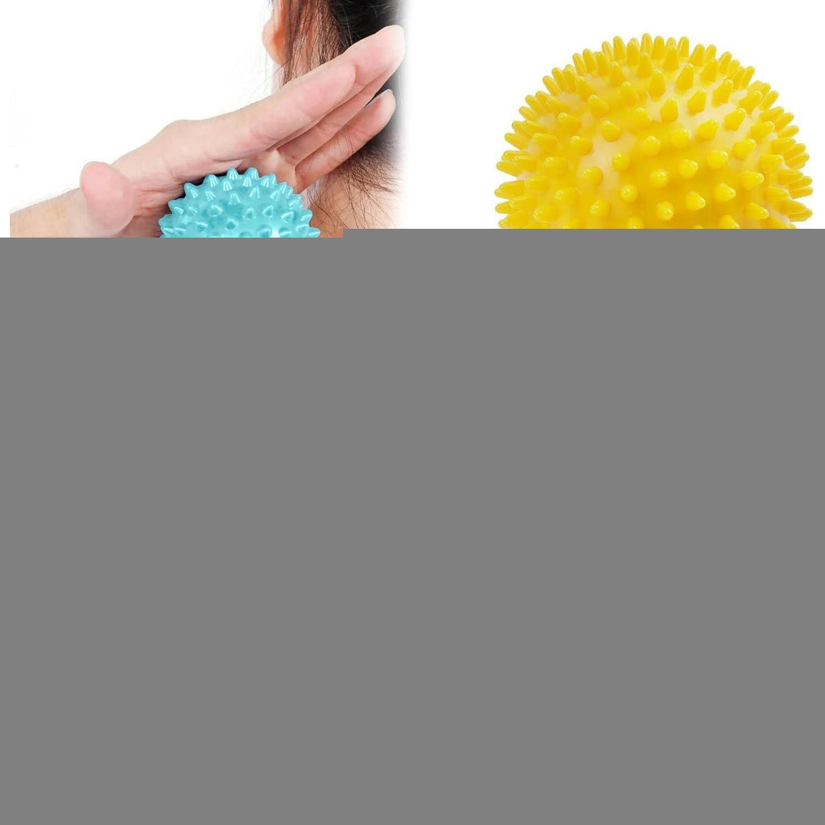 Massagebälle Faszienball Set 3er Igelball Hart Pink-Gelb-Blau