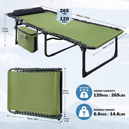 Sonnenliege Campingbett Klappbar 5-Stufig Verstellbar Outdoor 190x59CM