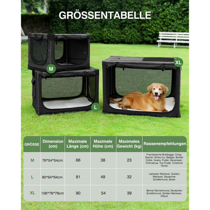Faltbare Hundebox für mittelgroße Hunde – Reisebox mit Bett