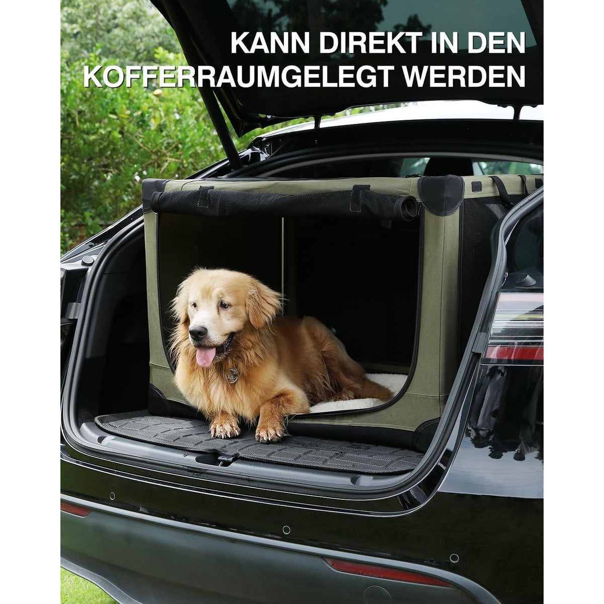 Faltbare Hundebox für mittelgroße Hunde – Grün, 106x78x78cm