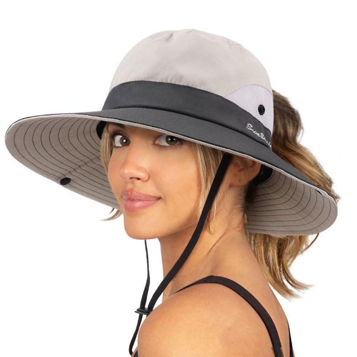 Damen Sonnenhut UV-Schutz faltbar mit breiter Krempe
