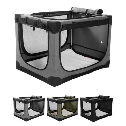 Faltbare Hundebox für mittelgroße Hunde – Grau 90x64x64cm