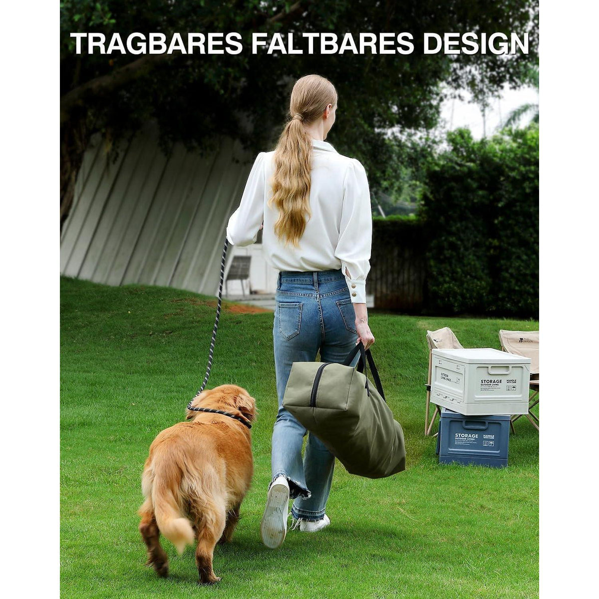 Faltbare Hundebox für mittelgroße Hunde – Grün 76x54x54cm