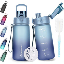Trinkflasche 600ml BPA-frei Tritan Farbverlauf Hellblau Dunkelblau