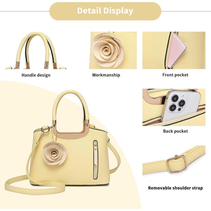 Schwarze Miss Lulu Handtasche Damen Blumen Retro in Lederoptik