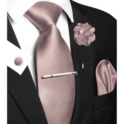 Herren Krawatten-Set Roségold: Krawatte, Einstecktuch & Accessoires