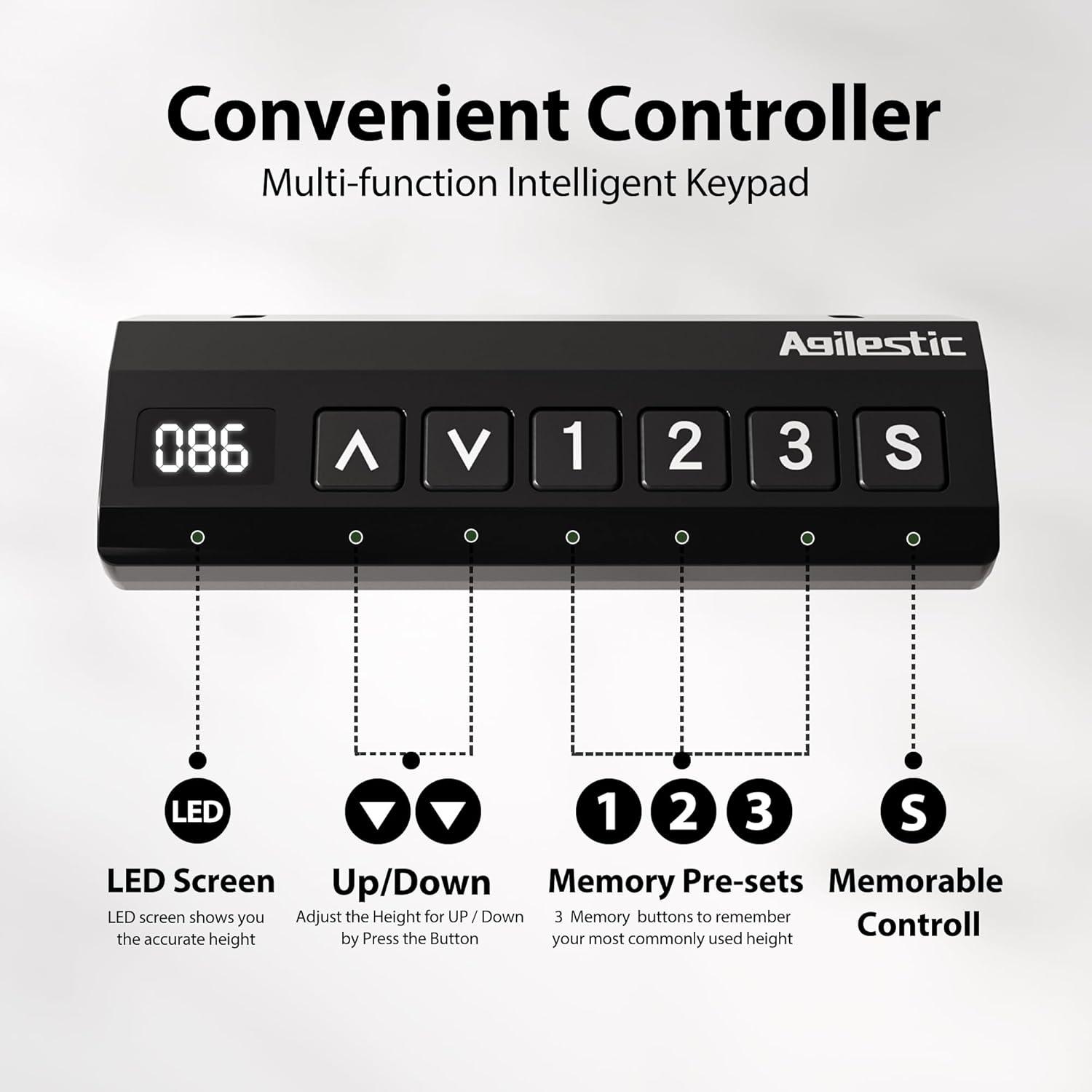 Ergonomischer L-förmiger Stehschreibtisch 160x140 cm LED Braun