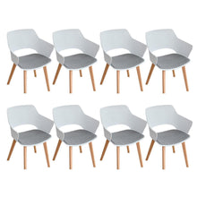 8 Esszimmerstühle Modern Skandinavisch mit Armlehnen Weiß