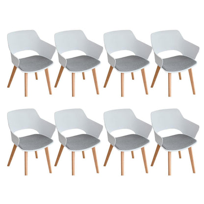 8 Esszimmerstühle Modern Skandinavisch mit Armlehnen Weiß