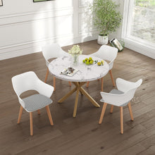 8 Esszimmerstühle Modern Skandinavisch mit Armlehnen Weiß
