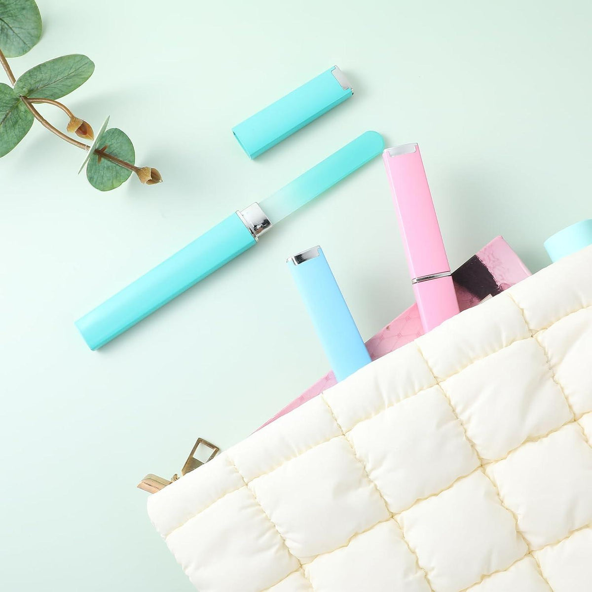 3er Set Glasfeilen Nagelfeile Naturnägel Maniküre Etui Pflege