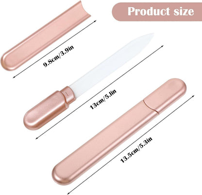 Glasnagelfeile Kristall Nagelfeile Roségold Etui