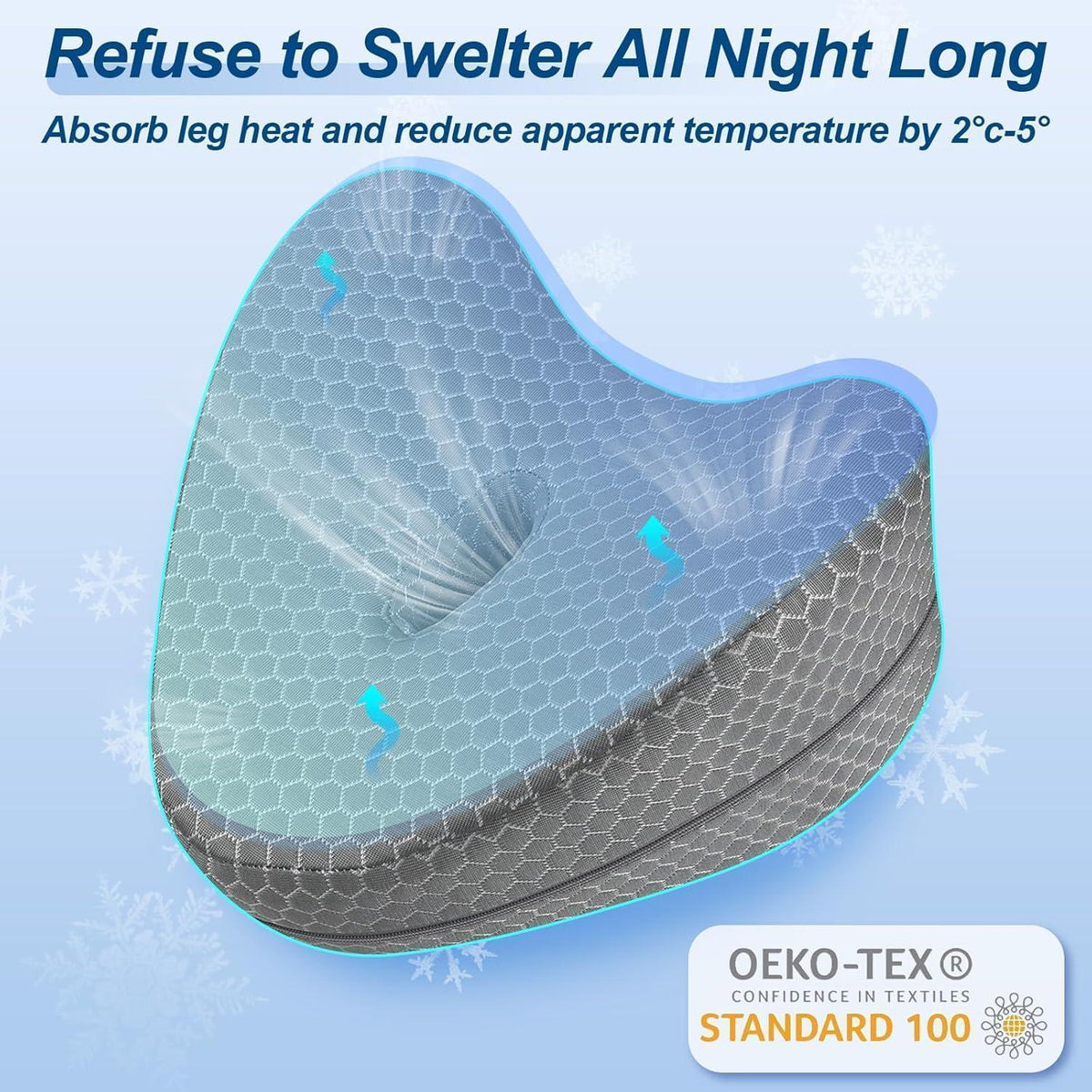 Ergonomisches Kniekissen Memory Foam Seitenschläfer Kissen Grau