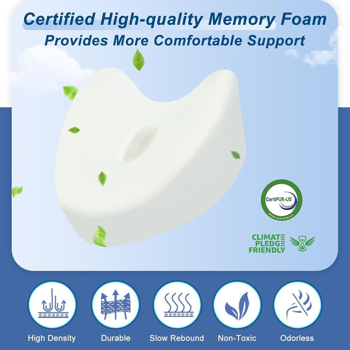 Ergonomisches Kniekissen Memory Foam Seitenschläfer Kissen Grau