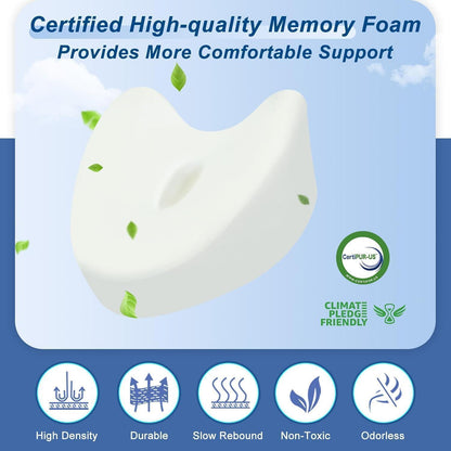 Ergonomisches Kniekissen Memory Foam Seitenschläfer Kissen Grau