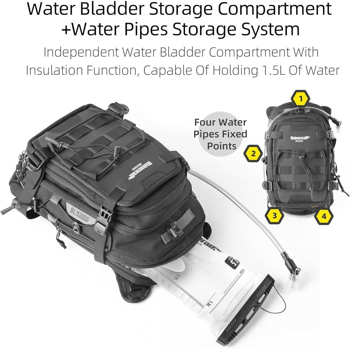 Multifunktionale Tanktasche mit Molle & Wasserblase 1,5L