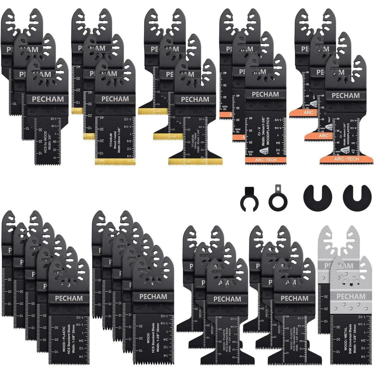 37tlg. Oszillierwerkzeug Sägeblatt Set für Holz & Metall