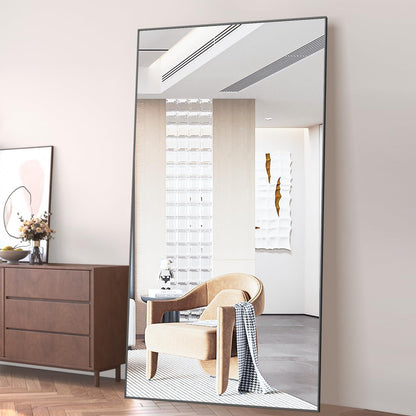 Großer Standspiegel 193x86cm – Schwarz, Boden Spiegel für Schlafzimmer