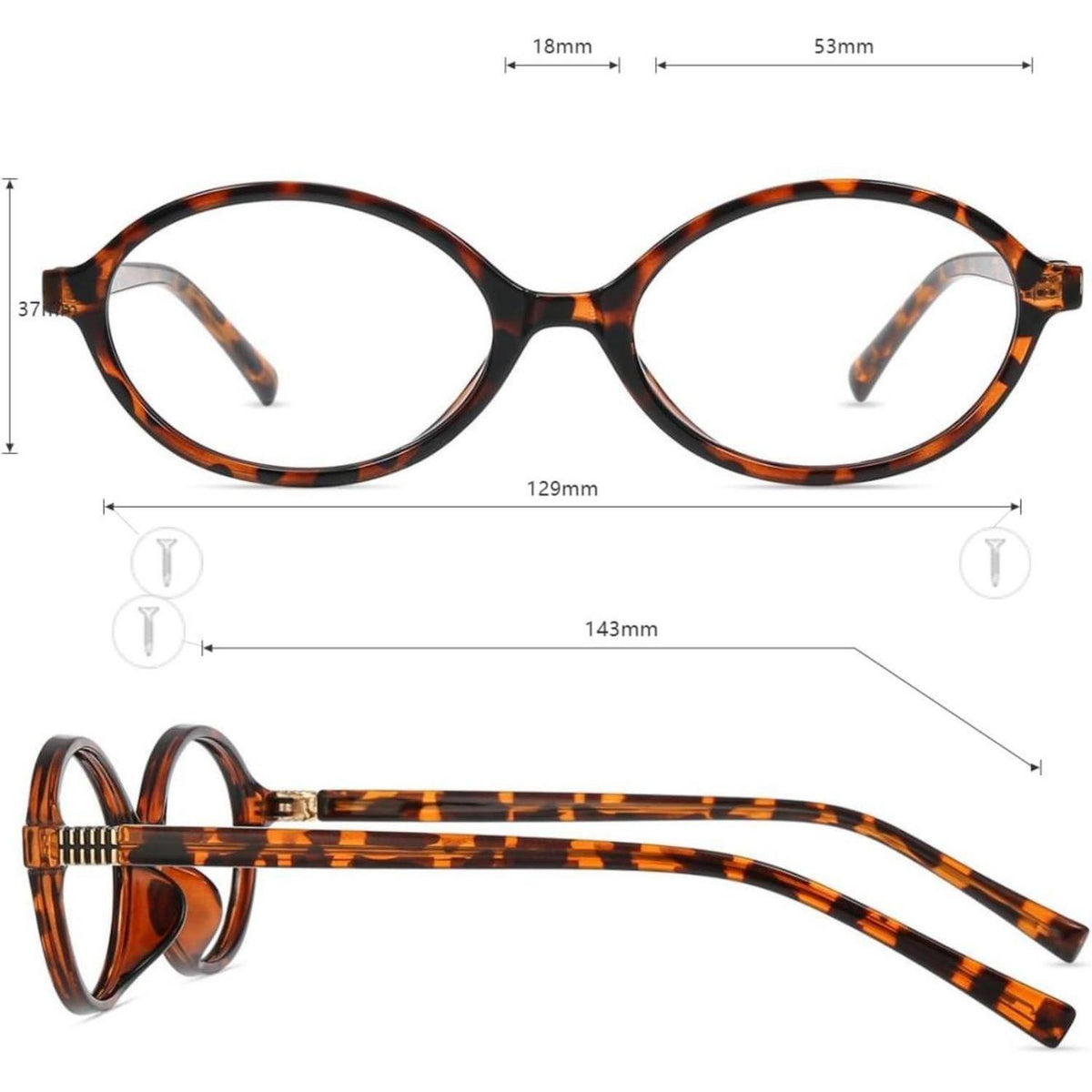 Blaulichtfilter Brille oval Tortoise – Schutz vor Kopfschmerzen