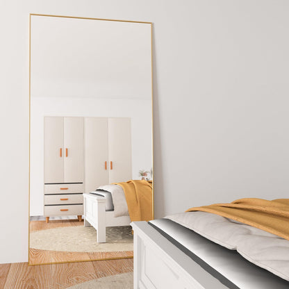 Großer Standspiegel 198x96cm – Goldener Rahmen, Boden Spiegel