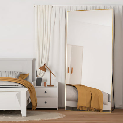 Großer Standspiegel 198x96cm – Goldener Rahmen, Boden Spiegel
