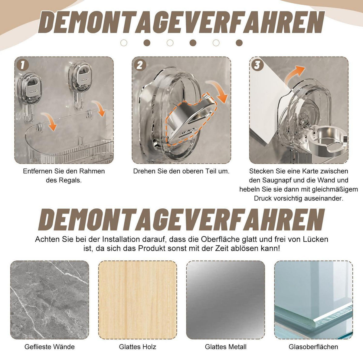 Duschablage Ohne Bohren | Badregal Hängend | Goldfarben