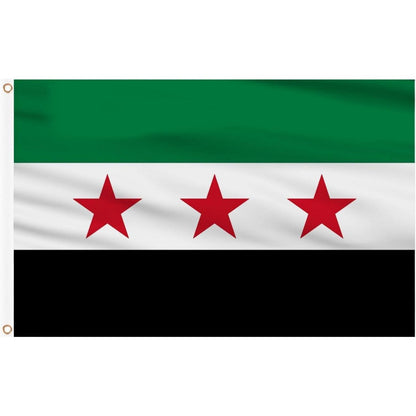 Syrische Flagge 150x90cm mit Ösen – Nationalfeiertag Deko