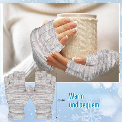 Fingerlose Handschuhe 4 Paar Thermo Strickhandschuhe Winter Damen Herren
