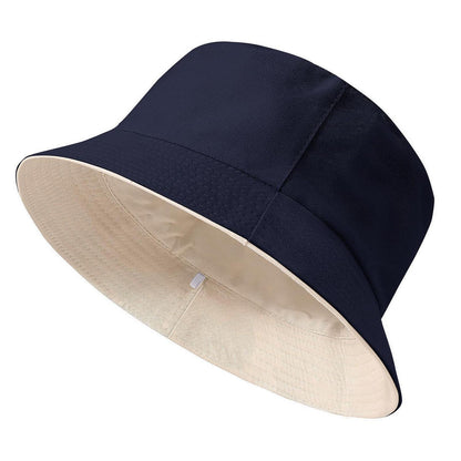 Reversibler Fischerhut Damen UV-Schutz Blau-Beige XL