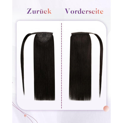 Echthaar Zopfbraut Braun – Haarverlängerung 50cm