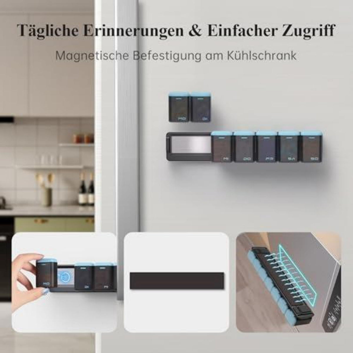 Tablettenbox 7 Tage – BPA-frei, Magnetverschluss, Tragbar