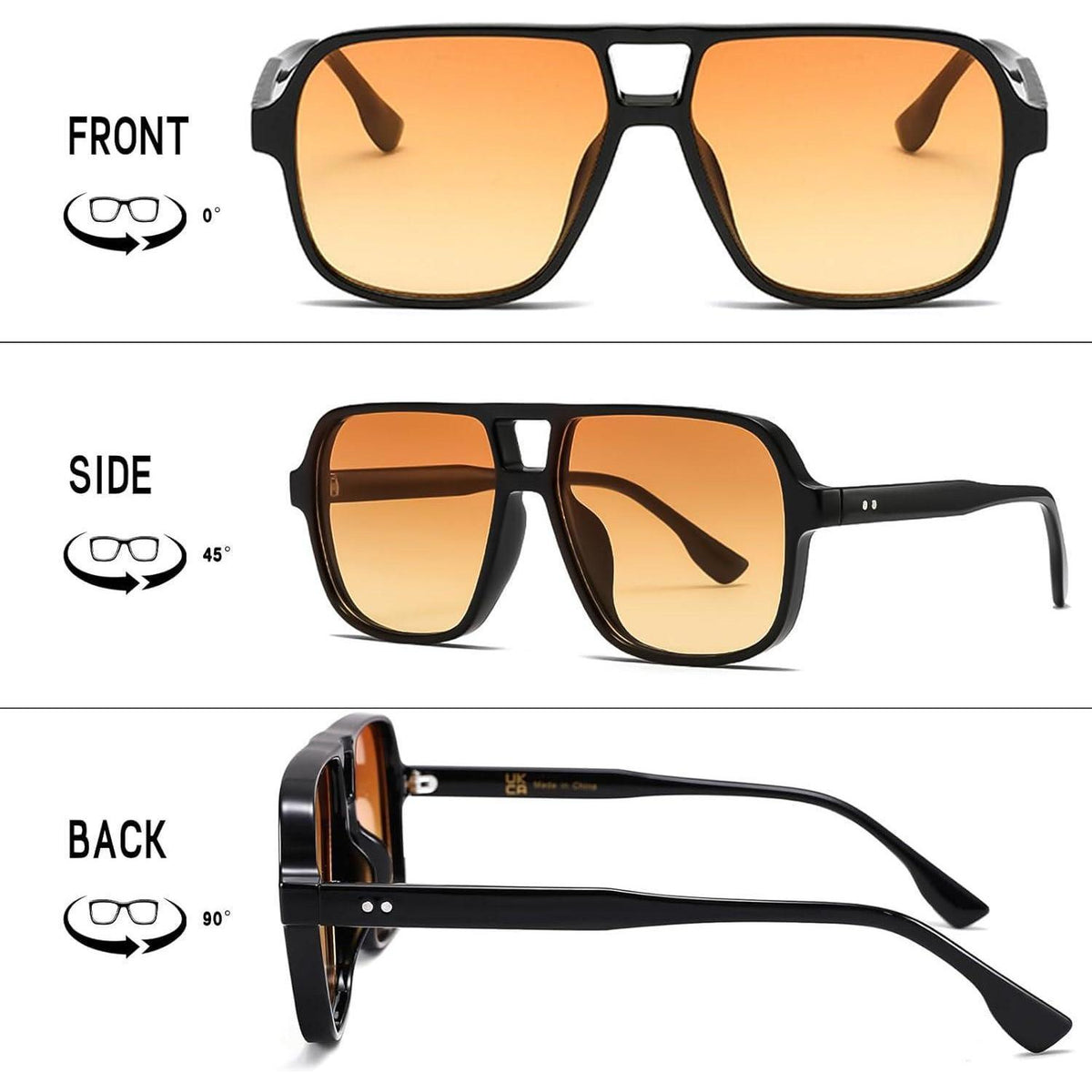 Retro Pilotenbrille Damen Herren - 70er Jahre Vintage Sonnenbrille