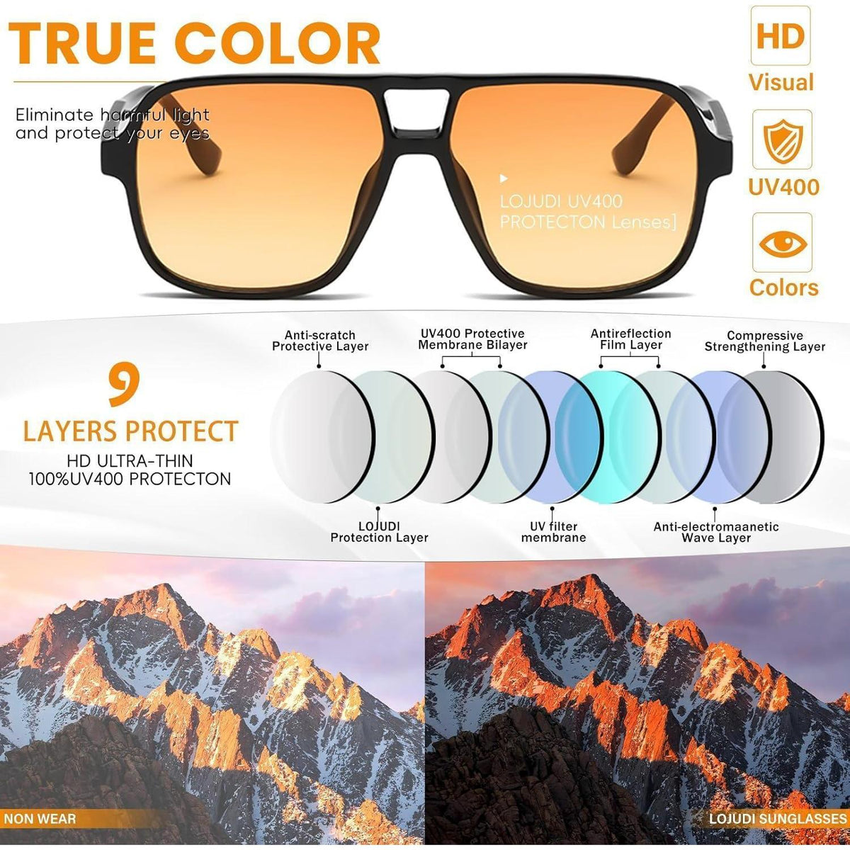 Retro Pilotenbrille Damen Herren - 70er Jahre Vintage Sonnenbrille