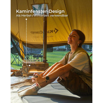 Glampingzelt Baumwolle für 4-6 Personen, wasserdicht, Ganzjahreszelt