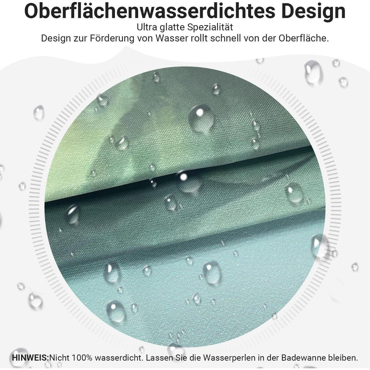 Berge Duschvorhang 180x200cm mit 12 Haken & Beschwerter Saum