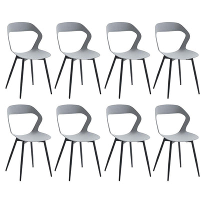 8er Set Nordische Esszimmerstühle mit Metallbeinen – Grau & Schwarz