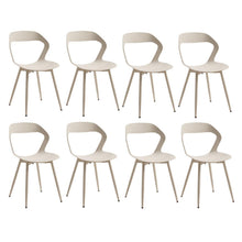 8er Set Nordische Esszimmerstühle mit Metallbeinen & Hohlrücken