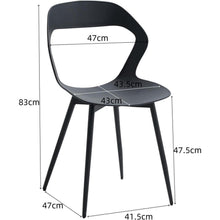 8er Set Nordische Esszimmerstühle mit Metallbeinen & Hohlrücken
